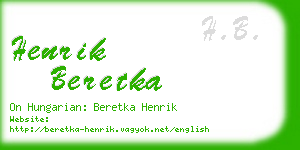 henrik beretka business card